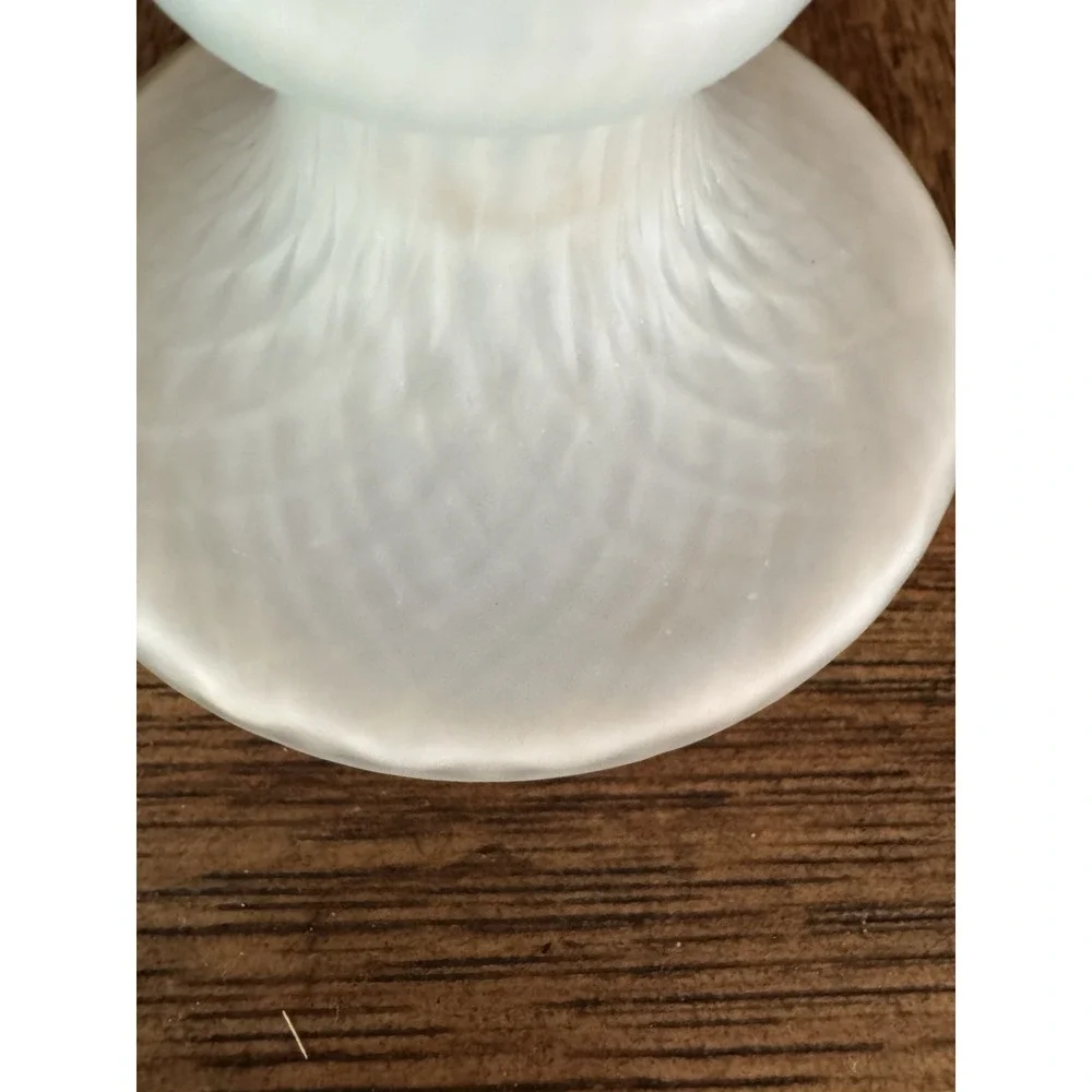 Antique‎ Model Flint ALBANY GLASS Vase Blue Opalescent Flute Vase IDNIANA c.1900